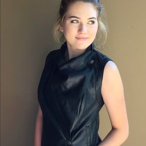 Biker moto Black vest from kloth vegan leather